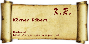 Körner Róbert névjegykártya
