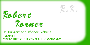 robert korner business card