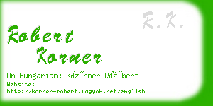 robert korner business card